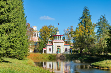 Fototapeta premium Creaking (Chinese) Summer-House in the Catherine Park, Pushkin (Tsarskoe Selo), Russia.