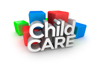 Child Care word, 3d Concept