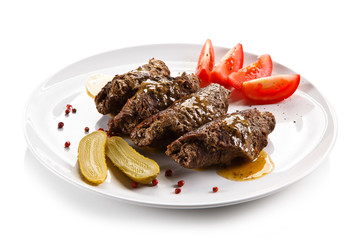 Wrapped stuffed beef and vegetables