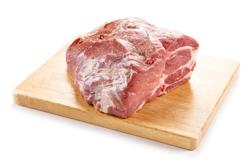 Raw pork on cutting board