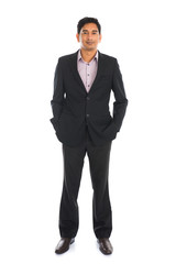indian business man with coat standing