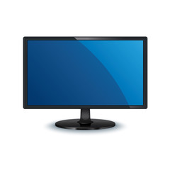 vector computer monitor wide screen isolated on white background