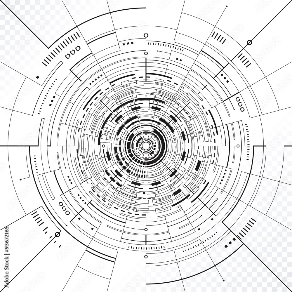 Aufkleber Technology circular structure abstract background.