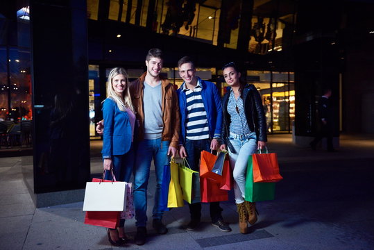 Group Of Friends Enjoying Shopping