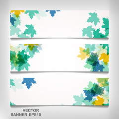 Set of colorful autumn leaves banners