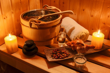 Plakat Wellness und Spa in der Sauna