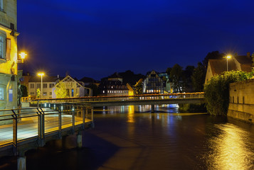 Fototapeta premium Night is in city Bamberg.