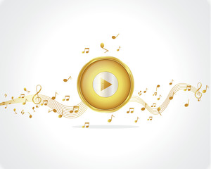 gold button play music background