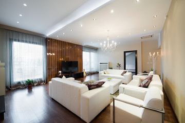 Interior of a modern spacious living room