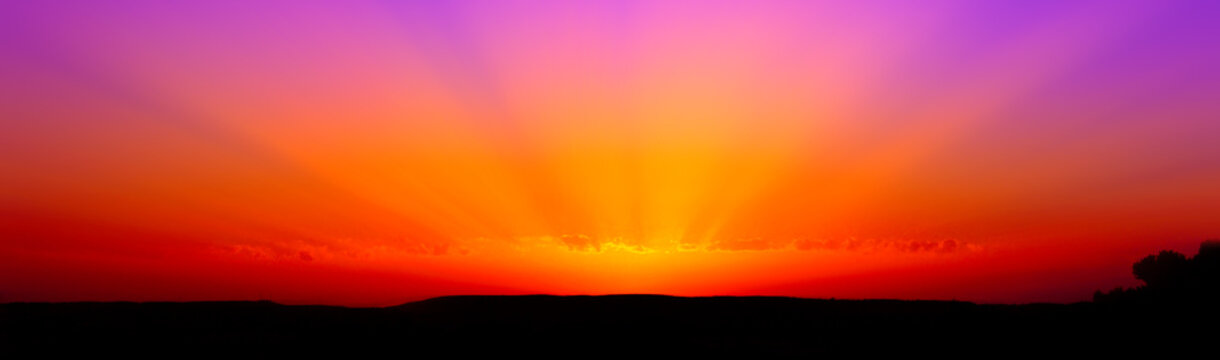 Template di un tramonto rosso viola
