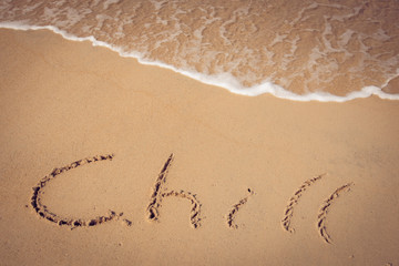 Fototapeta premium Wave and retro relax handwriting