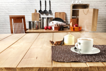 desk and cup of coffee 