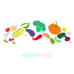 Fresh vegetables with placeholder for text