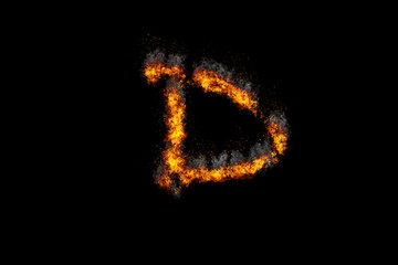 Fire alphabet on black background