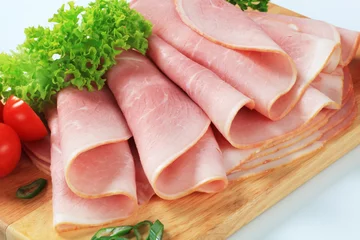 Abwaschbare Fototapete slices of ham © Viktor