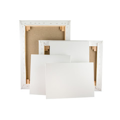 Gallery wrapped blank canvas on wooden frame - stretcher bar fra