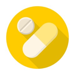 Pills icon with long shadow