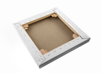 Gallery wrapped blank canvas on wooden frame - stretcher bar fra