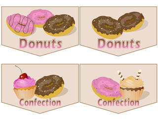 Donuts and confectionary vector illustration
