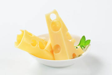 pieces of Emmentaler cheese