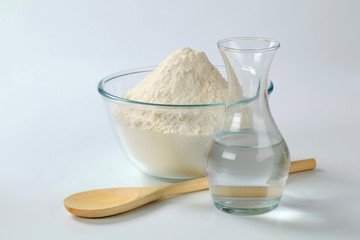white flour with water