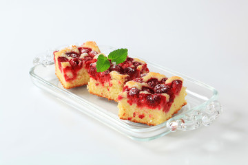 raspberry sponge cake squares