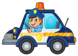 Naklejka premium Police car theme image 1