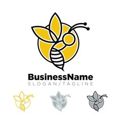 Honey Bee logo icon Vector