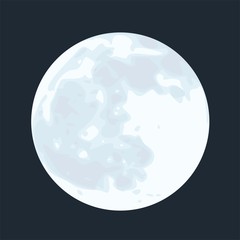 Vollmond Vektor Krater Landschaft Luna Himmel Nacht freigestellt