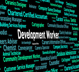 Fototapeta premium Development Worker Means Blue Collar And Career