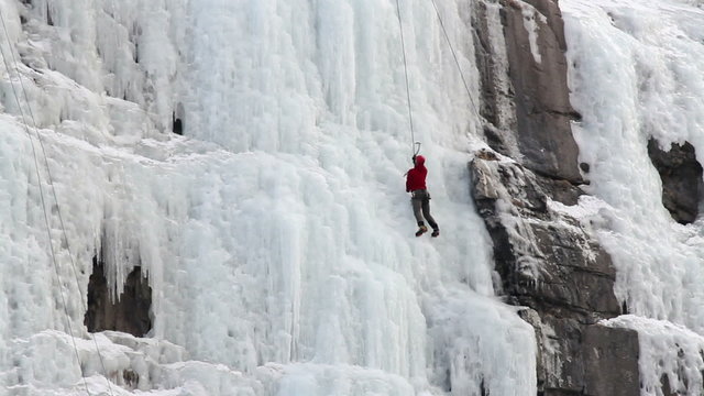 Ice climb man on wall P HD 8925
