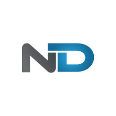 ND company linked letter logo blue