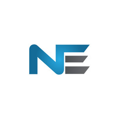 NE company linked letter logo blue - obrazy, fototapety, plakaty