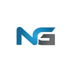 NG company linked letter logo blue