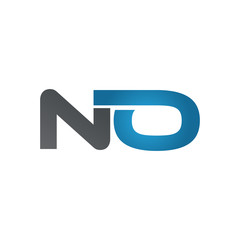 NO company linked letter logo blue