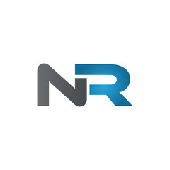 NR company linked letter logo blue