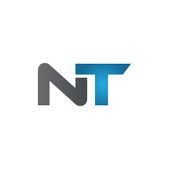 NT company linked letter logo blue