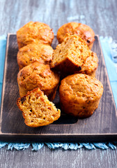 Fruit and nut, carrot muffins