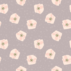 vector illustration of pink poppies pattern