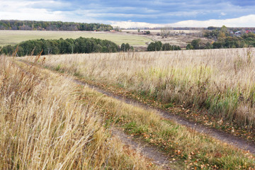 The road into the field.