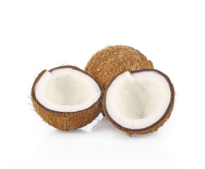 coconut on white background