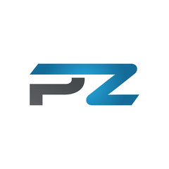 PZ company linked letter logo blue
