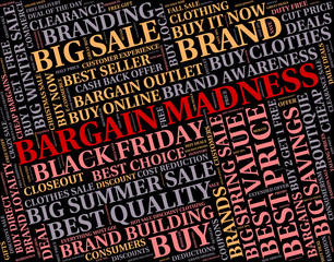 Bargain Madness Shows Discount Crazy And Sale