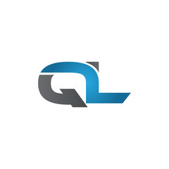 QL company linked letter logo blue