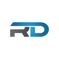 RD company linked letter logo blue