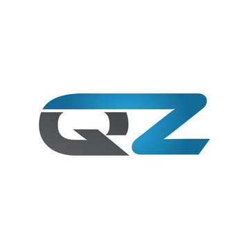 QZ company linked letter logo blue