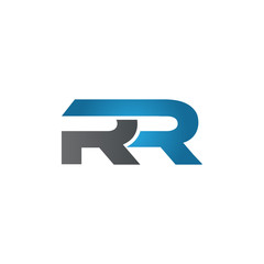 RR company linked letter logo blue