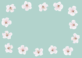 vector blank label with flowers frame