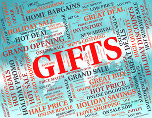 Gifts Word Indicates Giving Occasion And Text
