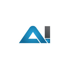 AI company linked letter logo blue